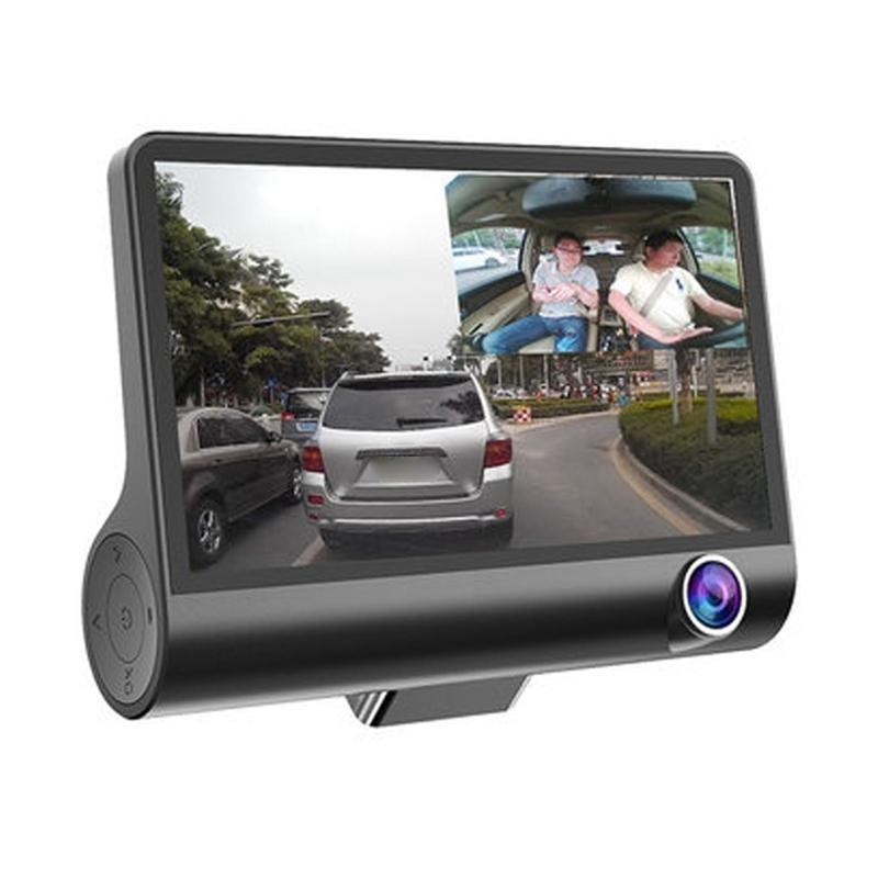 3 Cameras Lens 4.0 Inch Car DVR Camera Recorder FHD 1080P Night Vision Dash Cam Support Rearview Camera