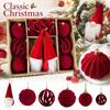 Christmas Ornaments Set with Faceless Santa Hanging Decor, Painted and Flocked Tree Balls, Box