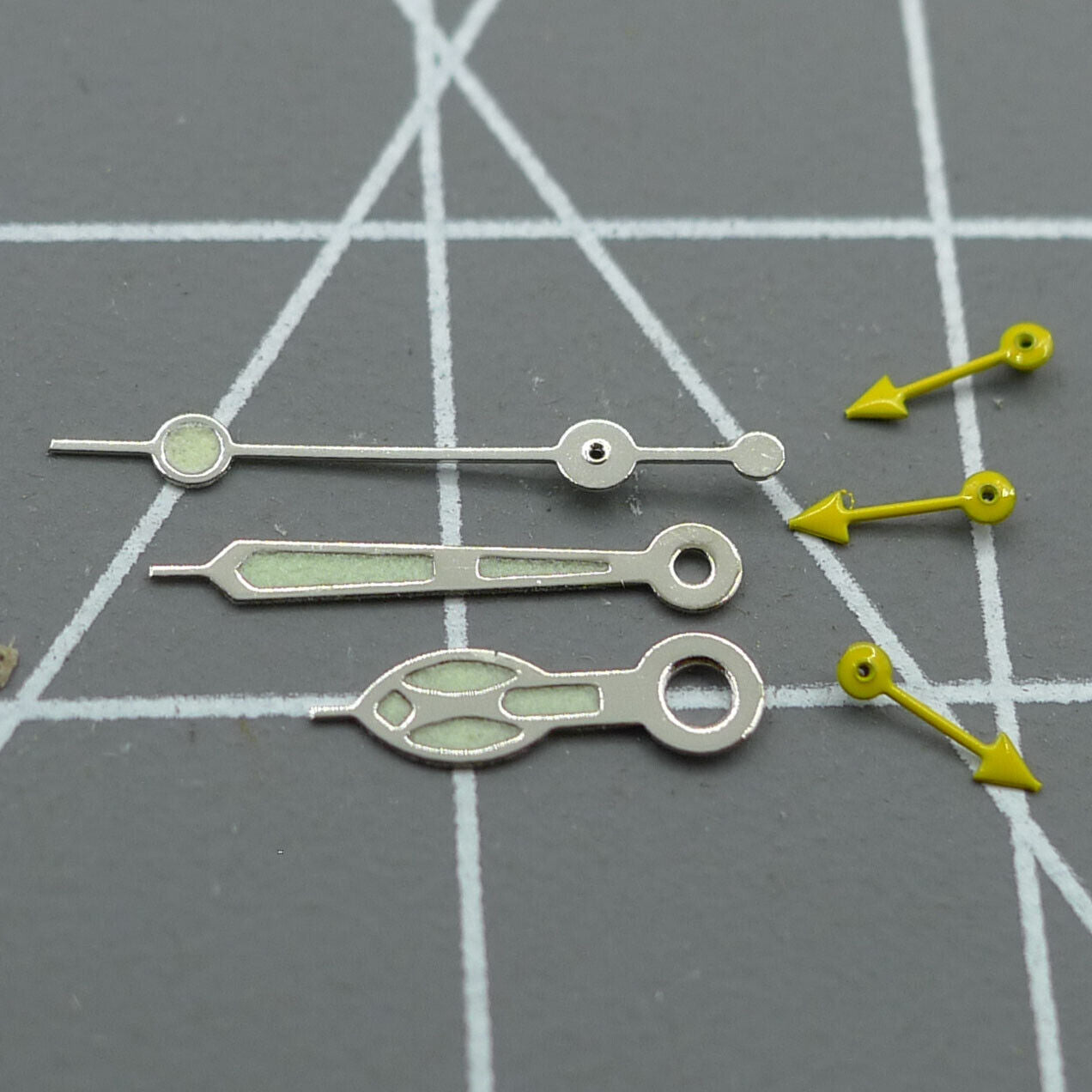 

2 Sets Silver Trim Yellow Small Hands Watch Hands for Miyota OS10 OS20 OS60 OS80