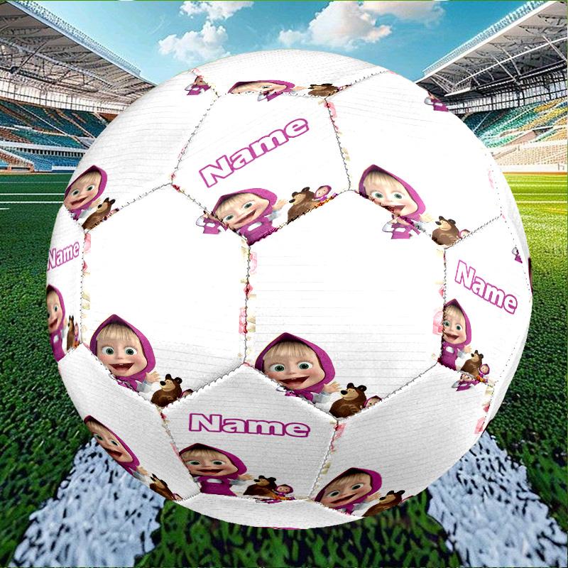 Custom Name Personalized Masha and The Bear-A Print Size 5 Soccer Ball Training & Match Football, for Team, Kicking, Gift for Football Enthusiasts