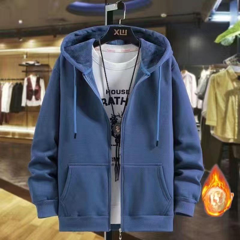 Velká fleecová svetr s kapucí Pánské podzimní zima trendy módní bunda mikina velkých velikostí pánské oblečení velkých velikostí