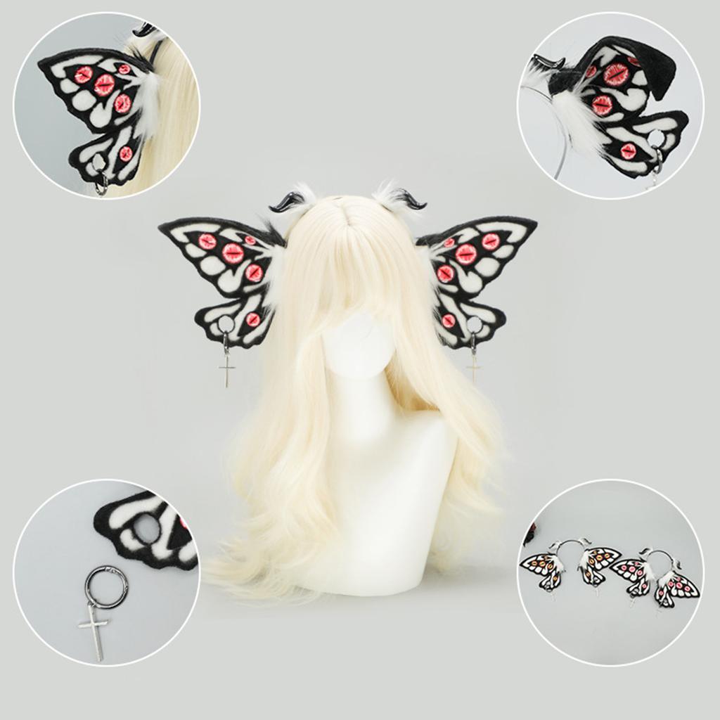 Furry Moth Theme Hairhoop Anime Character Cthulhu Costume Halloween Headwear Women Stage Performances Hairhoop for Party