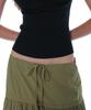 Partimento Woman Bow Strap Shirred Tiered Maxi Skirt_Khaki Green
