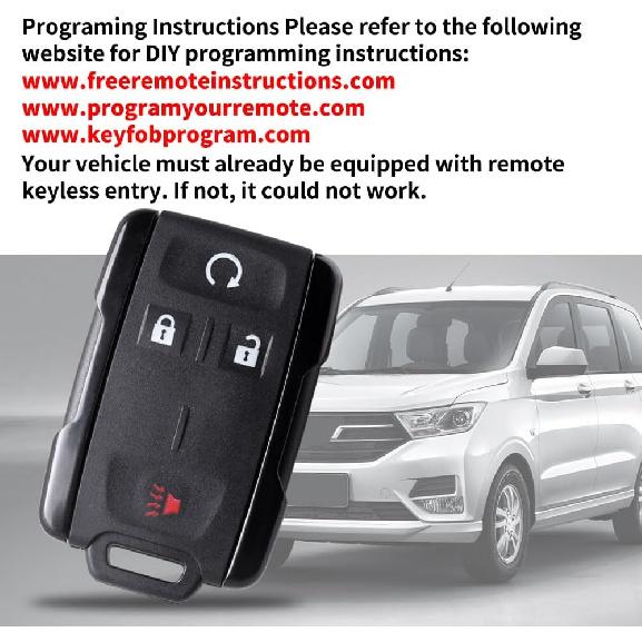 Key Fob Keyless Entry Remote Start Replacement Car Remote Control for Chevy Silverado/GMC Sierra/Canyon 2014- (M3N-32337100)