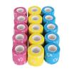 15PCS Tattoo Grip Cover Wraps Self Adhesive Elastic Tattoo Bandage Tape Paw Print Yellow Blue Rose Red 5cm Width