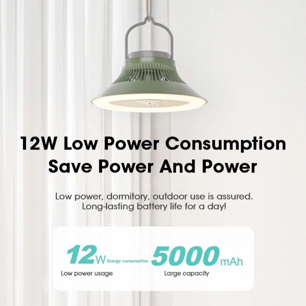 Tripod Stand Portable Camping Fan Led Light Desktop Circulator Cordless Ceiling Fan Office Desk