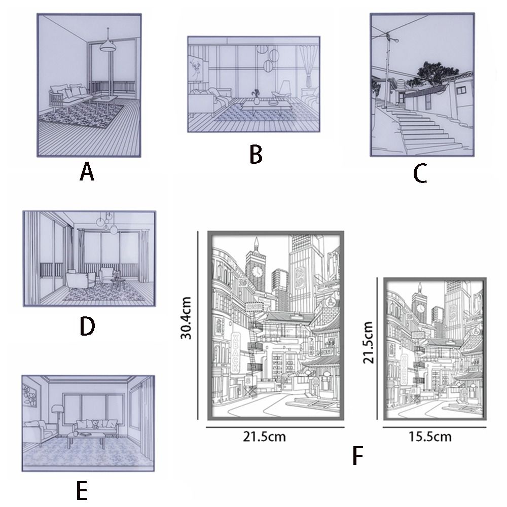 Beautiful City Night Lamp Narrow Bezel Atmosphere Lamp LED Night View Light Painting  Room