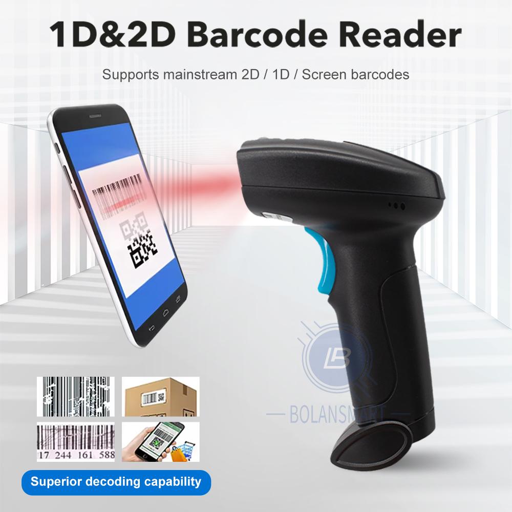 Portable Wired 2.4G Wireless 1D 2D Barcode Scanner Handheld Bluetooth PDF417 QR Bar Code Reader For Supermarkets Warehouses