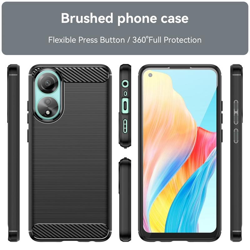 For Cover OPPO A78 Case OPPO A78 A 78 4G Capas Brushed Carbon Fiber Phone Bumper Back Shockproof Soft TPU Fundas OPPO A 78 A78
