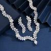 3PC Women's Fashion Zircon Geometric Curve Necklace Earrings Zircon Set Simple Wedding Party Festival Gift-8568