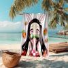 Beach Towel with Demon Slayer Nezuko2 Pattern - Soft,absorbent,machine Washable Lightweight&Modern,swimming,Travel Essentials