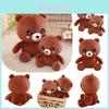Peluche Ours Brun Mignon Animal en Peluche Poupée Ours en Peluche Cadeau Pour Enfants Filles