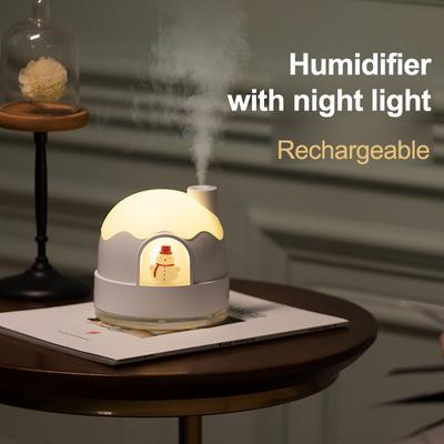 Air Humidifier Snowman Aromatherapy Diffuser With Night Light For Christmas Gift Humidity Keeper Kawaiil Essential Oil Diffuser