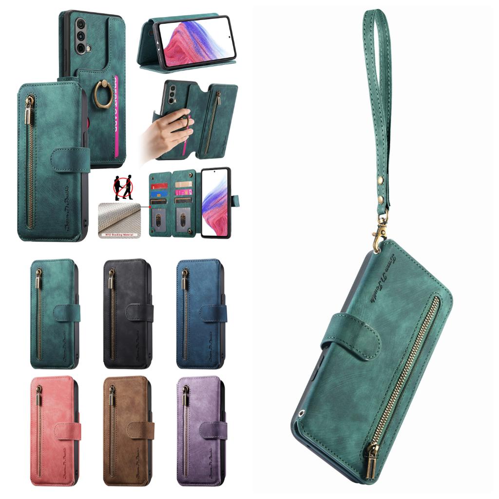 3-in-1 Luxury Leather Wallet Case for OnePlus 11/Nord CE3/13R/Xperia 1 VII/Nothing CMF Phone 2 Pro/3a.w/ Stand, Shockproof, RFID, Multi-Slot & Zipper