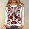 Women's Long Sleeve Halloween Print Neck Tunic Top Casual Pullover