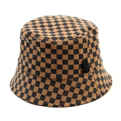 Universal Chemistry Side Thunder Border Check Brown Bucket Hat Checks