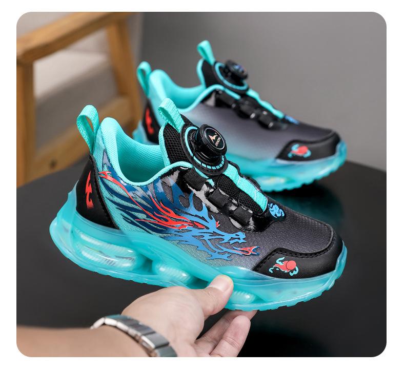 Breathable Mesh Children's Sports Shoes, Mid-to-large Kids' Rotating Buckle Non- Running Shoes