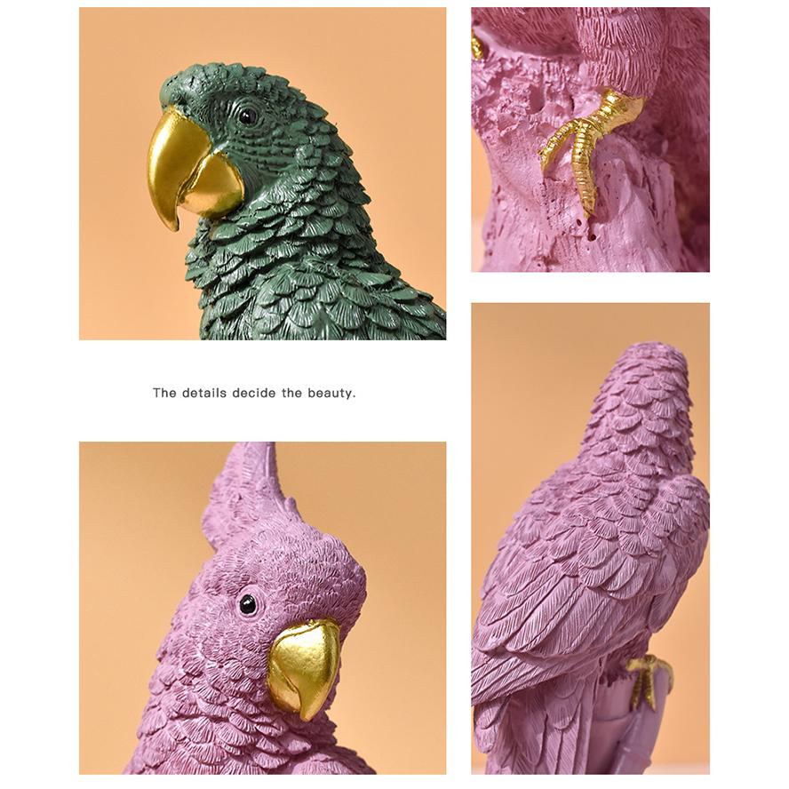 Nordic Modern Minimalist Parrot Resin Statue Home Decor Creative Animal Figurine Crafts Ornaments Table Living Room Decorations
