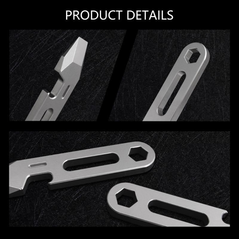 Compactly Titaniums Camping Tool Keychain Screwdriver Bottle Opener Multifunctional Ruler Portable Outdoor Accessory
