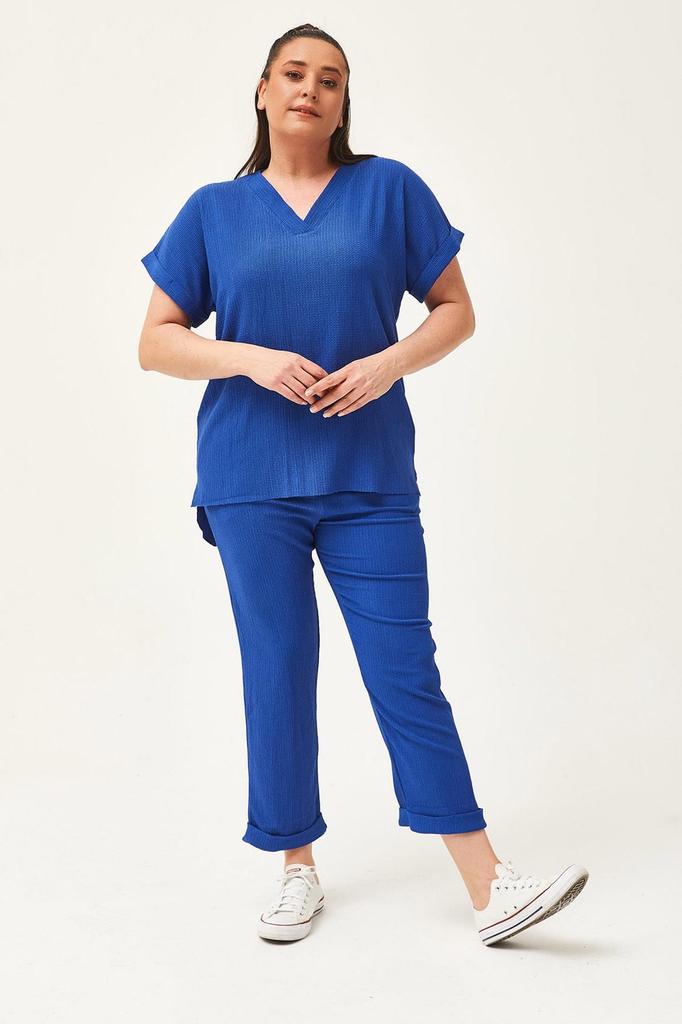 Damenmode Übergröße Trainingsanzug Set Plus Size Capri Grün Trainingsanzug Set