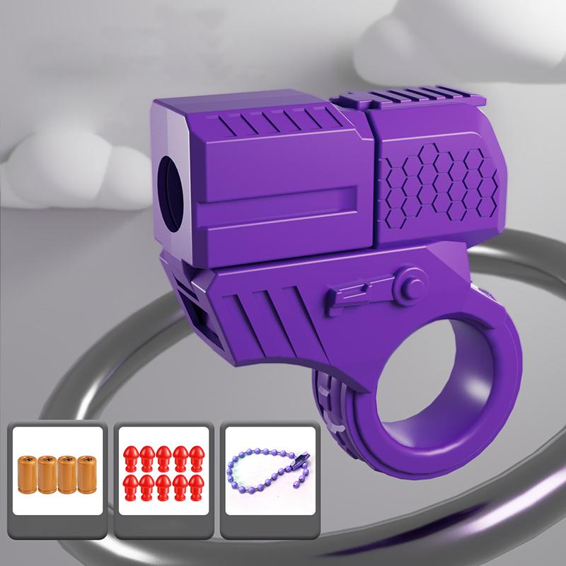 1PC Mini Gun Skořápka vysunutá Může spustit dekompresi EDC Prst Ring Pistole Fidget Spinner Ratchet Úzkost Uvolnění stresu Dětské zbraně