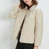 Minimalist Women's Pointed Collar Solid-Color Down Jacket - Short Fit Oversized Coat