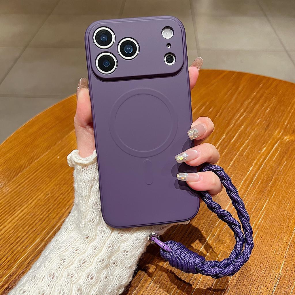 Matte for  Solid Color Lanyard Case for For Iphone 1 16 17 Pro Max 11 12 13 14 Wrist Strap Soft Liquid Silicone Cover
