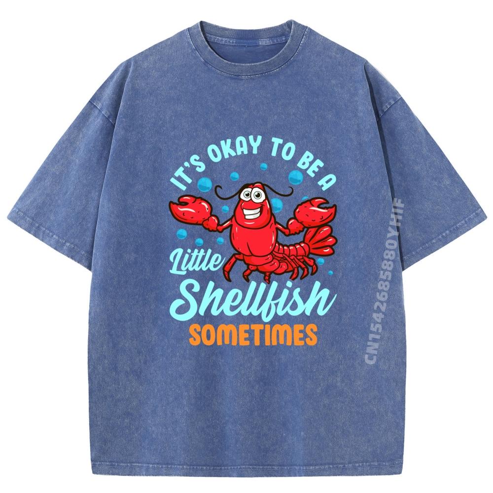 Lobster Seafood Shellfish Food Luxury Designer Mens High Quality Custom T Shirt Mens Funny Washed Clothes