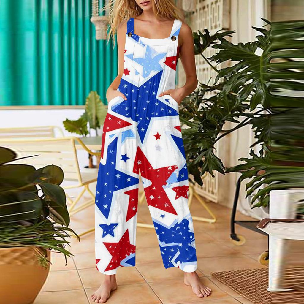 Women's Casual Pants Sleeveless Day Printed Cotton Pants