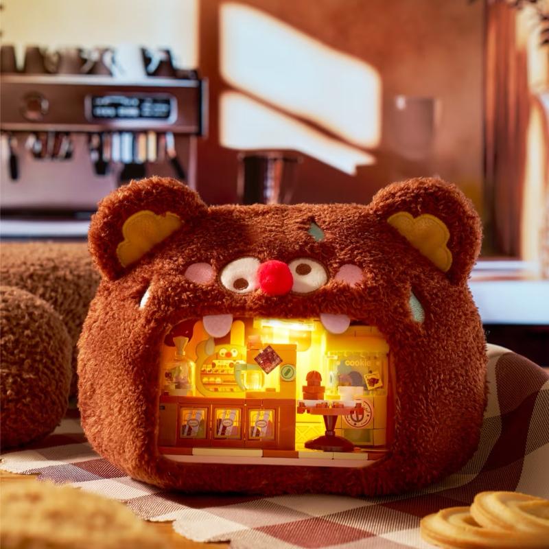 New Food Building Blocks Street View Children'S Assembly Toys Apple Toast Puzzle Assembly Girls' Festival Gift Building Blocks