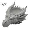 Gotisches Geschenk für Männer Dunkler Drachenkopf Aufbewahrungsschale Stil 3D-Druck Detaillierte Steintextur Schalenorganisator Fantasy-Ornament Schlüssel und Schmuck Geschnitzt