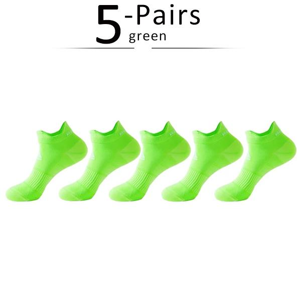 

5 пар мужских спортивных носков, профессиональные нейлоновые компрессионные, влагоотводящие, быстросохнущие, нескользящие, для фитнеса, марафона, носки до щиколотки, средней длины EU39-44