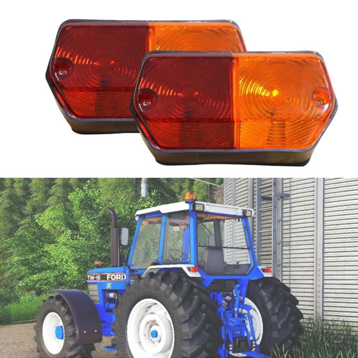 

2- PAck Tractor Tail Lights Assembly Tail Light flasher Lamp Rear Suitable for Ebro Tractor and Universal Application