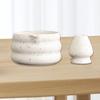 2 Pieces Matcha Bowl Tea with Whisk Holder Smooth Surface Craft Ceramic Handmade