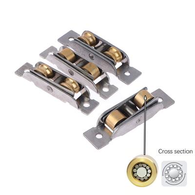 77/88 Type Flat/Groove Double Wheel Stainless Steel Doors Window Pulley Support Bottom Sliding Roller Track Hardware Accessories