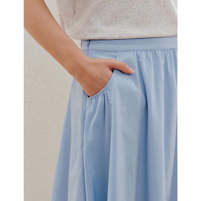 INMAN Women's Casual High-Waist A-Line Midi Skirt