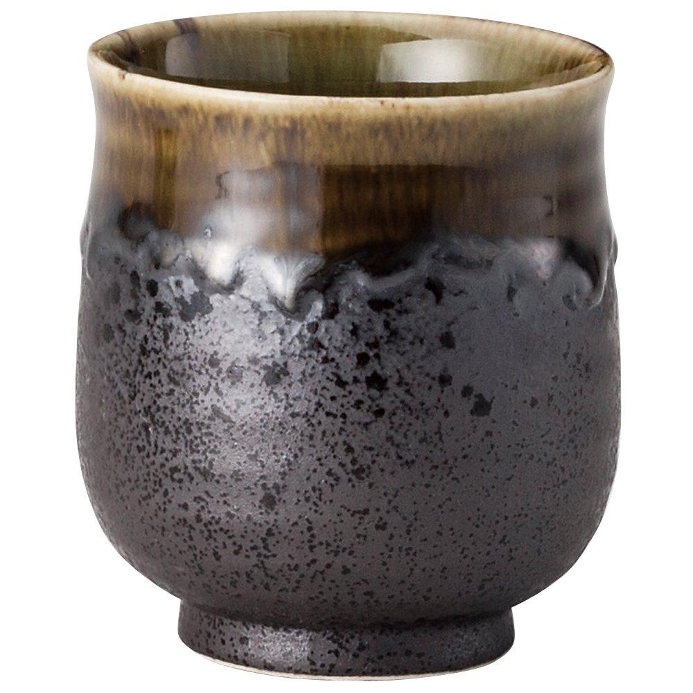 Yamashita Crafts Smoked Black Oribe Teacup Teacup, Porcelain, 7.5×8.5cm (230cc),