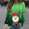 Women's Fashion Casual Long Sleeve Christmas Printed Neck Sweatshirt Top