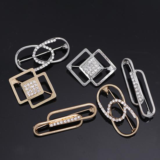 Sparkling Geometric Shape Rustproof Corrosion Resistant Stunning Visual Effect Shiny Waist Pin