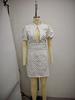 Abito corto estivo da donna 2026 a pois con colletto alto slim fit