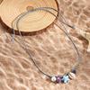 Ceramic Shell Fish Pendant Necklace for Women Irregular Gravel Braided Rope Adjustable Necklace Ocean Theme Boho Beach Jewelry