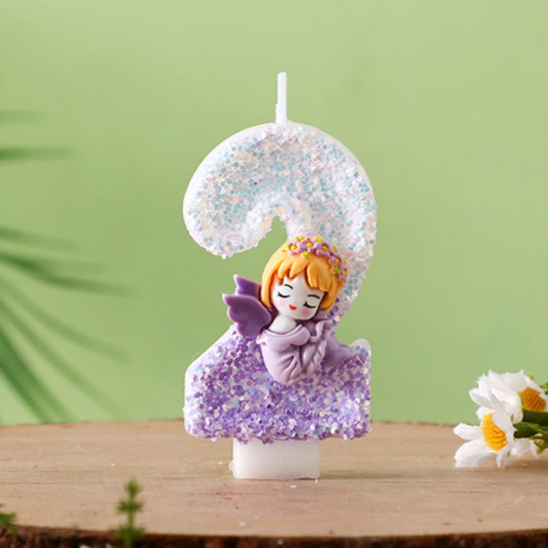 

Handmade Angel Patchwork Birthday Cake Candles - Glittery and Shiny Anniversary Celebrations