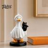 Talos Halloween Gås Figur, Heks Hat Harpiks Ornament, Sød Spøgelse Statue til Bordplade Kaminhylde Feriedekoration