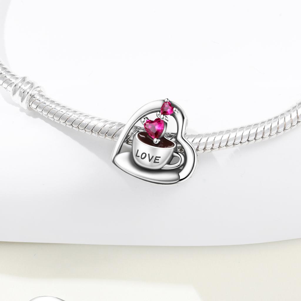 Copper Love Coffee Delicious Food Drink Pendant Charms Beads Fit Bracelets Diy Gifts Jewelry Accessory