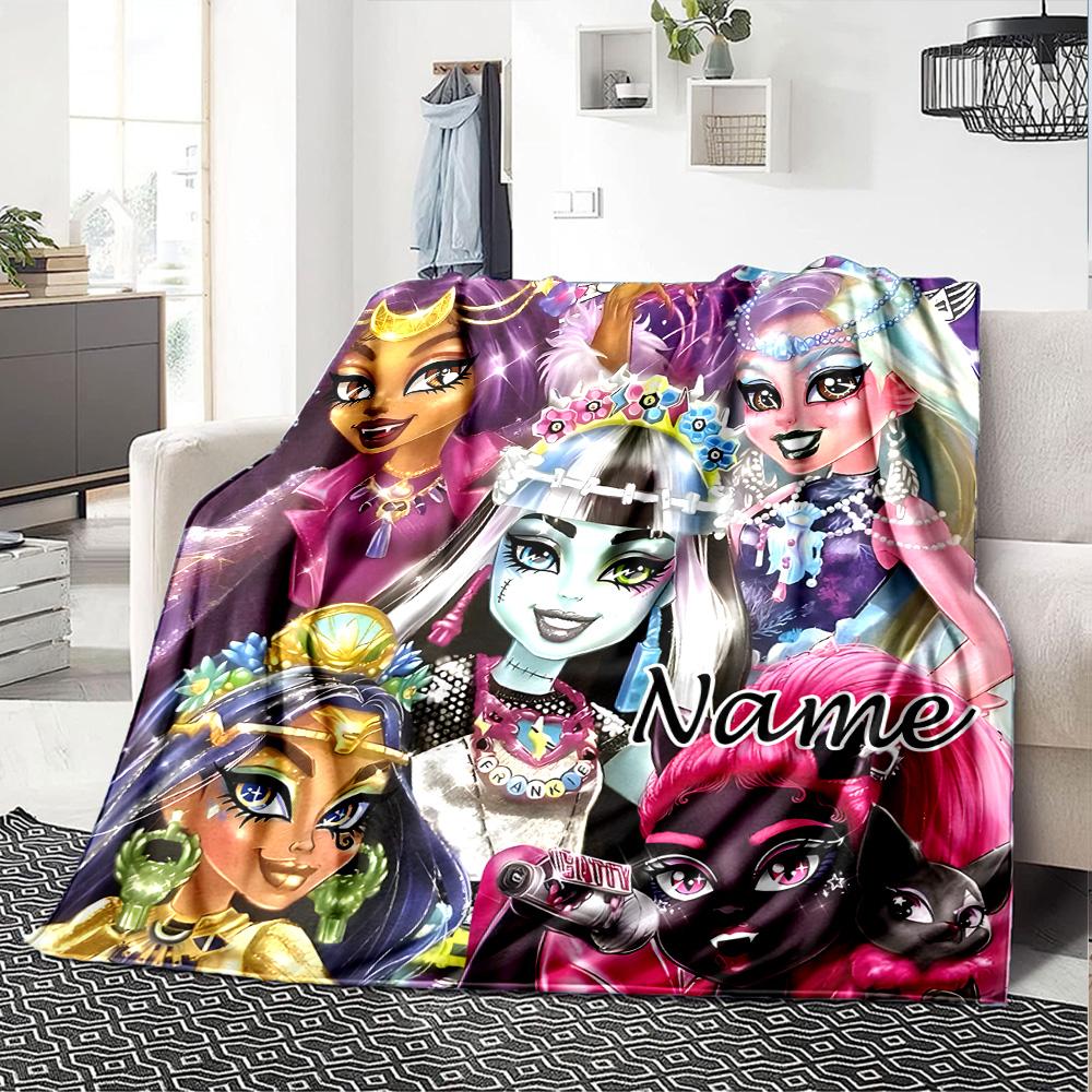 Customizable Monster High Draculaura2 Throw Blanket – Personalized Name, All-Season Cozy Snug Blanket, Machine Washable, Personalized Blanket