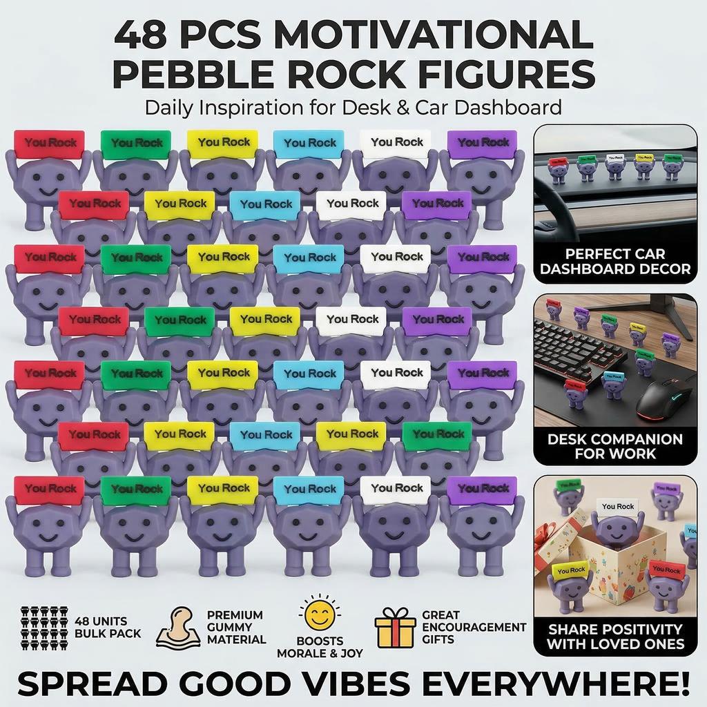 Rubber Motivational Car Decors You Rock Positive Figure Toy Motivational Gift For Dashboard And Desk