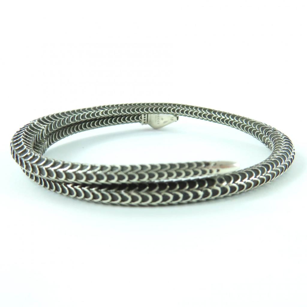 Great GUCCI Bangle Garden Snake Bracelet Silver AG925 Women 18 Used