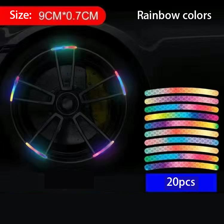 

Car Motorcycle bicycle Wheel Reflective Strip Colorful Hub Stickers Car Styling Decal Sticker Auto Moto Decor Decals Accessories