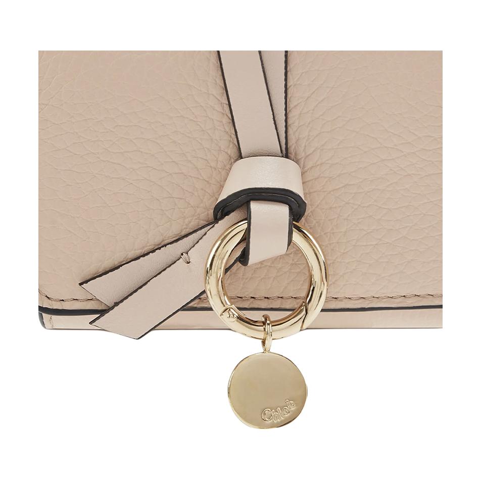 Chloe Alphabet Metal Ring Mini Wallet Women Wallet Gray Pink CHC21-WP719F57-6J5