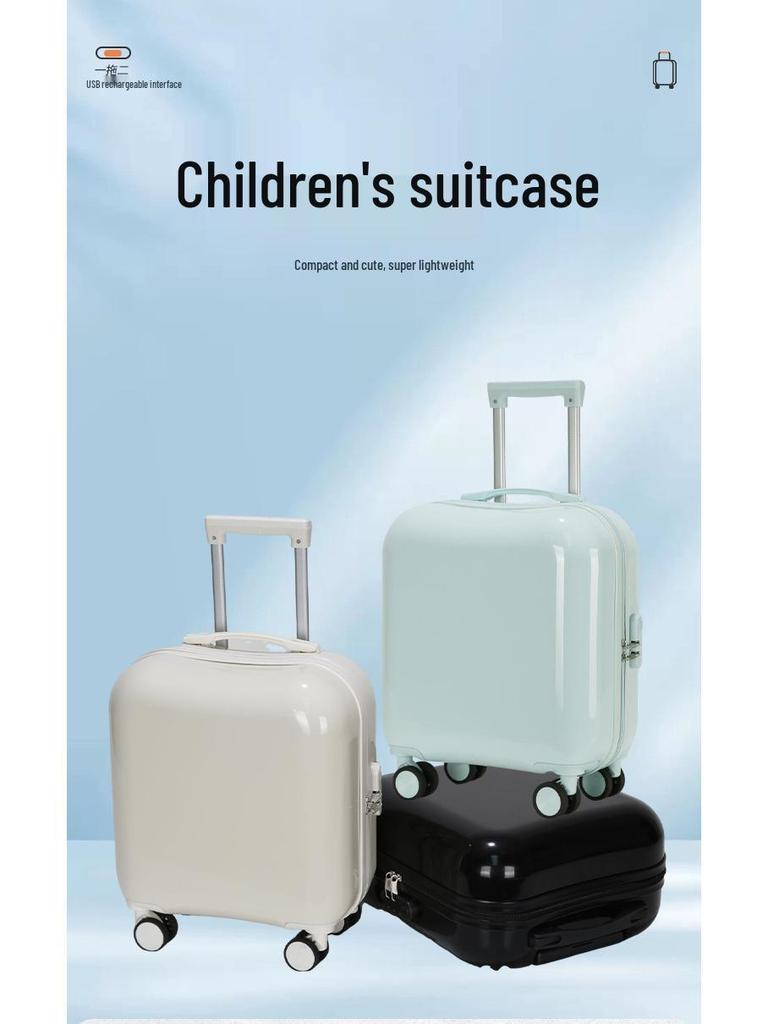 18" Godisfärgad Lättviktig Kabinväska med Tysta Hjul och Teleskophandtag för Barn